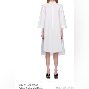 Max Mara White Uncino Midi Dress oversize resortwear vacationWear - size 42